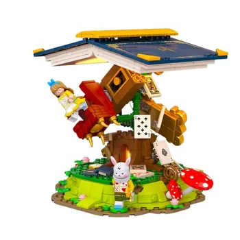 Невесомая Книга с Приказки на Алис Строителни Блокове Модел на челно Креативна Подарък кутия за Бижута, Играчки за Коледни Подаръци