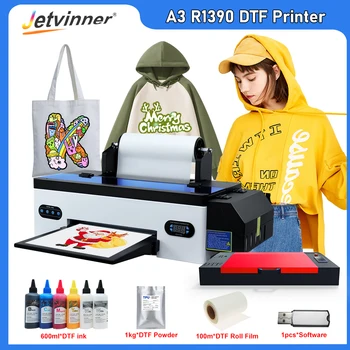 Принтер за прехвърляне на DTF за Epson R1390 DTF Принтер за печат на всякакви тъкани Директно на филм Принтер DTF формат A3 Машина за печат на тениски