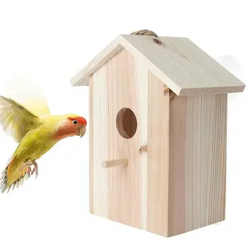 Дървени къщи за птици отвън, птичи кутия, Къщичка за птици, а за птици, къща за наблюдение на птици, на гнездо на диви птици, къщички за птички отвън