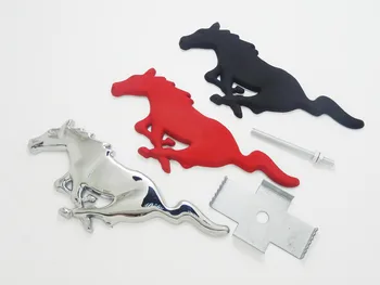 Подходящ за лого на Ford Mustang, нов модифициран лого Mondeo, модифицирана етикети Focus metal, лого на предната решетка, черен, сребрист, червен цвят