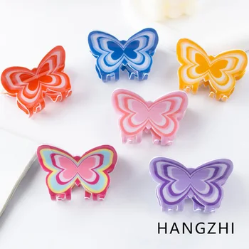 Акрилна шнола за коса HANGZHI ИНЕС Color Butterfly с мил и нежен домашен любимец-Акула за жени, Новият Подарък за рожден Ден, Нови Аксесоари за коса