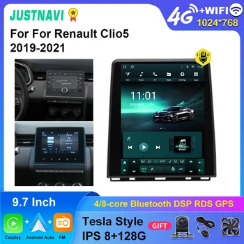 JUSTNAVI 9,7-Инчов Стерео в стила на Tesla За Renault Clio5 CLIO 5 2019-2021 Радиото в автомобила Мултимедийна Навигация DSP Carplay Autoradio