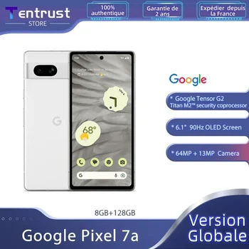 Глобалната версия на Google Pixel 7a, Сопроцессор за безопасност на Google Tensor G2 Титан M2 ™, 64-Мегапикселова камера с Двойна Камера, Смартфон с 6,1-инчов OLED телевизор