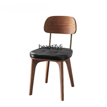 Дизайнерски стол за хранене от масивно дърво с бревенчатым подлакътник Скандинавски промишлена Ретро Американски облегалка Писмен стол, мебели за трапезария