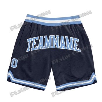 Персонални име Тъмно сини мъжки баскетболни шорти с 3D-принтом, младежки летни спортни шорти от дишаща мрежа LQD15