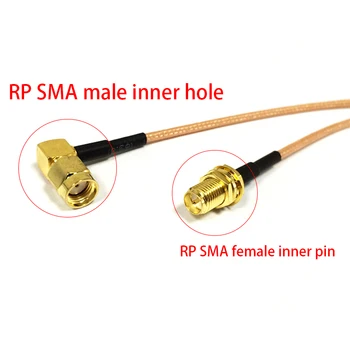Нов обратната конектор RP-SMA RP-SMA Plug Правоъгълен датчик RG316 кабел от 15 см за WIFI антена