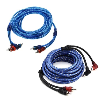 2 БРОЯ 5 M Plug 2 Rca до 2 Rca Кола Стерео аудио кабел: 1 Бр Инструмент за плетене усилвател и 1 Бр Усилвател Медна кабелна система в оплетке