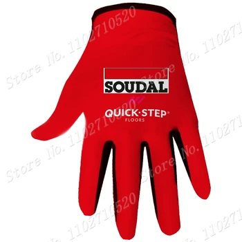 Червени велосипедни ръкавици Soudal Quick Step 2023 France Tour виолетови фланелки Гел ръкавица с пълна пръст МТБ на Гант Cyclisme Трико