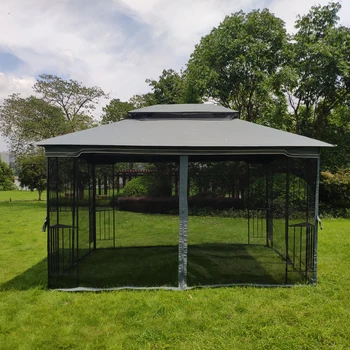 Палатка-беседка 13x10 с навес за вътрешен двор с вентилирани двоен покрив и комарите мрежа, подходяща за косене на трева, градина, двор, тераса
