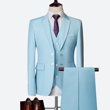 2023 Нов случайни официални мъжки бизнес костюм Four Seasons, костюм от три части на две копчета, костюми за мъже, мъжки костюми, костюми от 3 теми