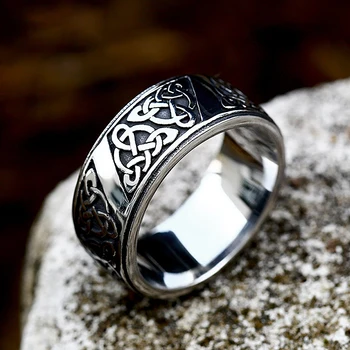 Класически пръстен с Вида възел За Мъже И Жени, Реколта Пръстени на Викингите в изчистен стил от неръждаема Стомана, Модни Бижута, Подаръци, търговия на Едро,