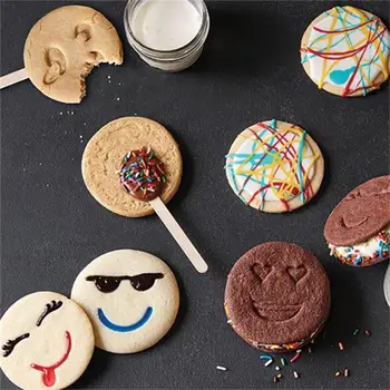 Универсална форма за печене на бисквити за родители и деца с улыбающимся лице Кухненски принадлежности Силиконова форма за печене