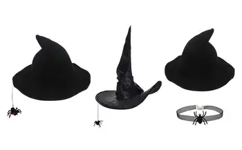 Шапка Вещица в сгъвката на Хелоуин, Дамски Мъжки шапка за селското стопанство, Подпори за cosplay, Декоративни Шапки, Шапка на Вещица, костюми, аксесоари за партита