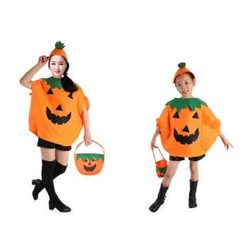 Набор от чанти за cosplay на Хелоуин тиква, оранжеви шапка, чанта-тоут