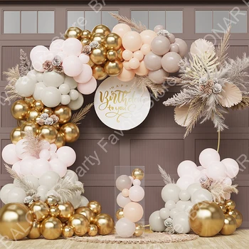 1 комплект Пясъчно-бели златни балони, комплект за венци, Арки, декорация за градината, душата на дете, сватба, партита, рожден Ден