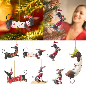 Украса за коледната елха, висулки във формата на такси, куче за домашно парти, празник, украса за Коледната елха, занаяти
