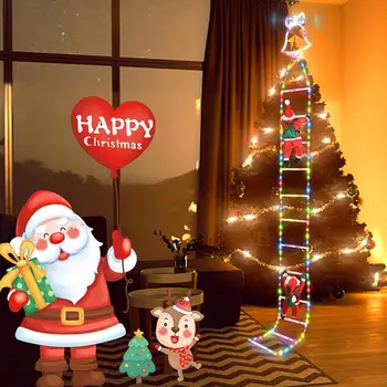 Led стълба за Дядо Коледа, Домашен Коледен декор, Струнен лампа, вътрешно Външно прозорец, Градина, Коледно дърво, Подвесная ивица светлина