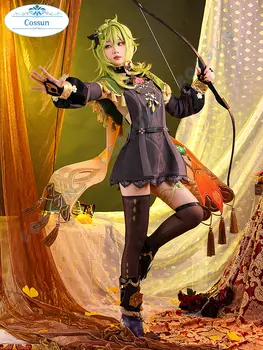Cosplay Genshin Impact, момиче-Коли, тази сумеру, Дендро Авидя, стажант-лесничий, cosplay-костюми, костюми за Хелоуин, игри перука