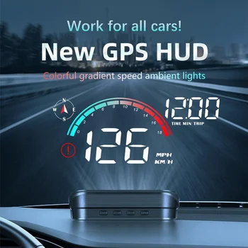 Централният дисплей на автомобила M22 HUD Универсален Цифров GPS-измерване на Скоростта HD LCD Проектор на предното стъкло на Автомобил Скоростомер Електронни Аксесоари