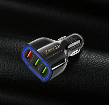 Автомобилно зарядно устройство USB ORZERHOME с 3 порта Quick Charge 3.0 за Huawei iphone 13 Samsung S22, зарядно устройство за мобилен телефон, адаптер за бързо зареждане