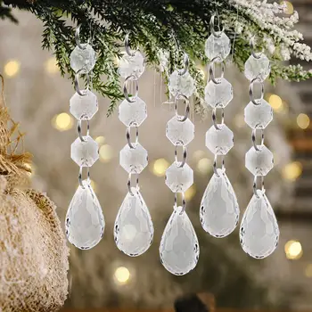 Прозрачни акрилни мъниста, окачване, сватбени мъниста, декорация за пердета, подвесная завеса, кристален лампа, аксесоари, Коледна украса