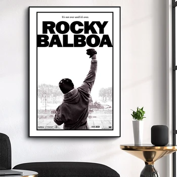 Класически плакати на филма Роки Балбоа 1976 година, стенни художествени картини, декоративни картини върху платно, декорация на хола, Домашен декор