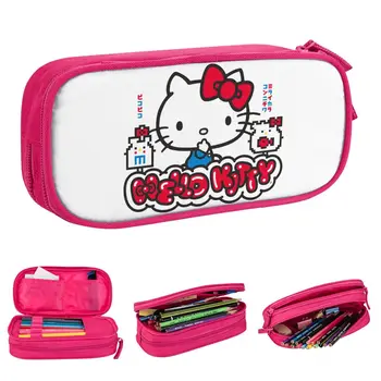 Молив случай на Hello Kitty Нова чанта за писалки студентски офис пеналы с цип голям капацитет