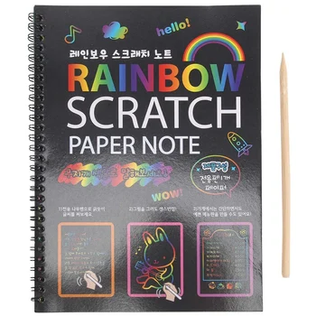 Голяма записная награда Magic Color Rainbow от хартия за надраскване Черен цвят, играчки за рисуване, детски драскулки