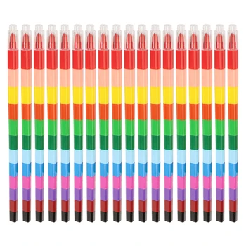 18шт За Деца Теглене на Награди PaintingCrayon 12 Цвята В 1 Канцеларски материали Штабелируемые Домашни Ученически Графити Срастване Блок Подарък