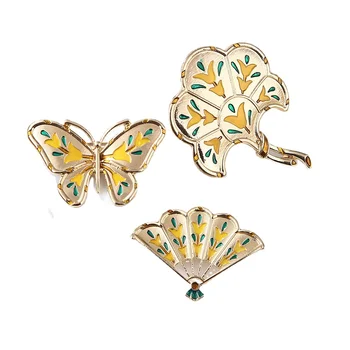 2 бр. / опаковане. Модни придворная класическа златна брошка във формата на пеперуда, ретро-фен, елегантен гурме жени за дрехи, аксесоари 