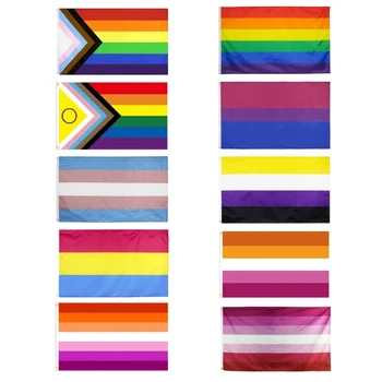 90x150 см полиестер Гомосексуальная бисексуальная гордостта на Gay Pride Rainbow