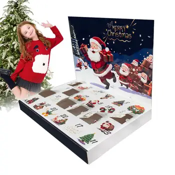 Подаръчни кутии с 24 мрежи, заполняемые кутии Коледа адвент-календар с обратното броене на времето за годишна среща, цветни партита