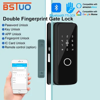 TTLOCK Водоустойчив умен дом Bluetooth Електронно заключване на пръстови отпечатъци Домашен влизане без ключ Комбинирана отключване на врати на замъка с цифрови IC карта