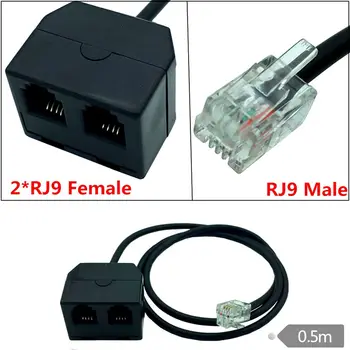 RJ9 4P4C От един мъж преди две жени 1M2F Y-образен кабел за слушалки или на тренажор за телефон 0,5 м