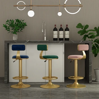 Скандинавски отточна тръба на шарнирна връзка бар стол домашната кухня на Високо столче INS Кафе бар луксозен дизайнерски Бар Стол в минималистичен стол с Повдигане на облегалката мебели за стол