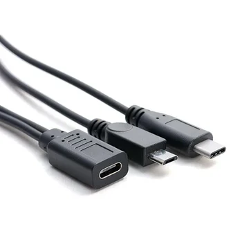 Кабел-адаптер за разширяване на зарядното устройство C-вид, опаковка на данни, USB 3.1/Micro USB 1, конектор Micro USB C-тип