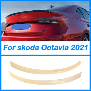 За Skoda Octavia 2021 + Автомобилен стайлинг ABS Неокрашенный цвят Заден багажник Хвостовое Крило на Багажника Спойлер, Украса на автомобил Модел от въглеродни влакна