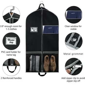 Дръжки покрита пътен костюм на 2 отделение С джобове за по-големи защитни чанти с цип с клин, чанти за носене на дрехи и