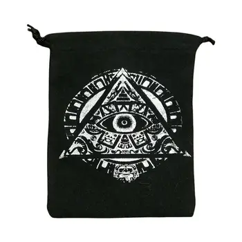 Торбичка за карти Таро с шарени пирамидального очи, кадифена торбичка за карти Таро за съвсем малък, торба за кости Таро, Кадифена торбичка за карти Таро, текстилен калъф за карти Таро