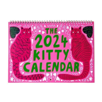 Настолен календар с Смешно Коте в 2024 година, Календар 11X8,5 Инча, Плановик на месец, А любителите на котки, Стенен Календар в 2024 година, Организация на масата
