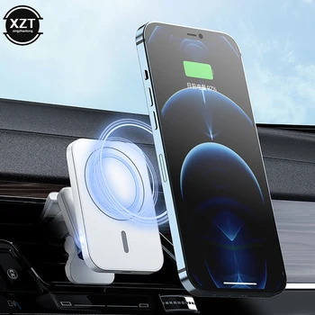 Магнитни Безжични Зарядни Устройства с Мощност 30 W, Автомобили Вентилационна Поставка, на Притежателя на Телефона, Станция за Бързо Зареждане Mini QI За iPhone 12 13 14 Pro Max macsafe