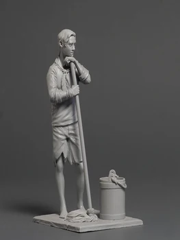 Поставка в разглобено формата 1/24 древен човек с основание фигурка от смола миниатюрни модела комплекти Небоядисана
