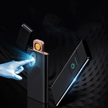 2023 Ветрозащитная USB зареждане, тъчпад запалка, външна сонда от вольфрамовой тел, електрически беспламенная запалка, луксозен подарък за мъже