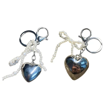 Ключодържател с отложено във формата на сърце с перлата на носа Y2k, декорации за чанти с окачване за жени и момичета, директен доставка