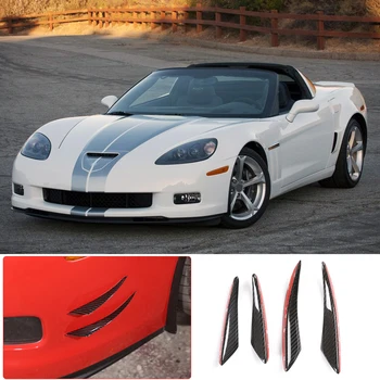 Автомобилна Стикер На Предната Броня, Спойлер, Спортен Въздушен Нож За Chevrolet Corvette C6 2005-2013, Въздушен Нож От настоящето въглеродни влакна, Преден Съраунд