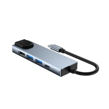 Type C-RJ45, USB 3.0 USB C HUB, сплитер Type C HDMI-съвместими докинг станция 4K, адаптер за лаптоп с PD RJ-45 на USB