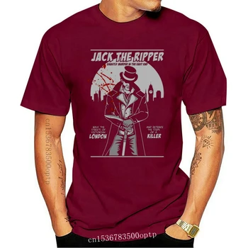 Мъжки дрехи Velocitee Мъжка тениска на Джак Изкормвача Лондон убиец Памучни блузи Нова забавна тениска унисекс