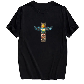 HX 3DTotem Памучни тениски с принтом култура на Маите Мъжки дрехи Унисекс с къс ръкав Ежедневно облекло DIY Върховете Оверсайз S-7XL