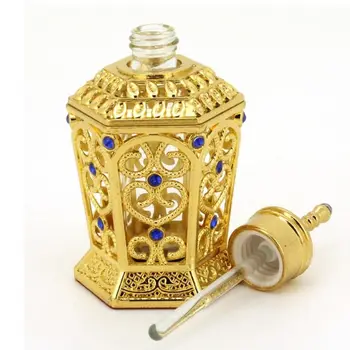 10 МЛ Златен шестостенния парфюм за еднократна употреба, флакон с етерични масла в арабски стил, парфюм, сватбена украса, подаръци