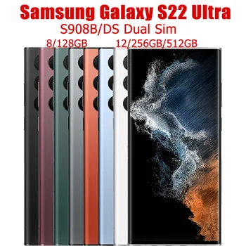 Оригинален Отключени смартфон Samsung Galaxy S22 Ultra 5G S908B/DS с две Sim-карти 6,8 
